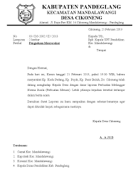 Contoh surat resmi undangan rapat perusahaan. Contoh Kop Surat Resmi Kepala Desa Contoh Kop Surat