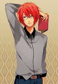 من يطلب صور فتى بشعر احمر Anime Glasses Boy Anime Guys With Glasses Anime Red Hair