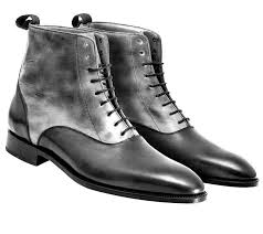 Two Tone Black And Brown Boots Two Tone Gray Black Cont Genuine Leather Derby Cap Toe High Ankle Lace Up Boots Handmade Ankleboots Leathersh Boots Men Suede Leather Shoes High Ankle Boots