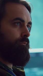 Vertical Video Major general of the army inspecting enemy ships trajectory  via