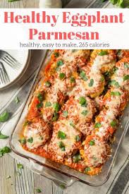 The Best Healthy Eggplant Parmesan That Has A Crunchy Coating Plenty Of Melted Cheese And A Rich Healthy Eggplant Eggplant Parmesan Healthy Parmesan Recipes
