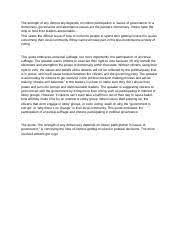 Source Analysis Social 30 The Strength Of Any Democracy Depends On Citizen Participation In Issues Of Governance In A Democracy Governance And Course Hero