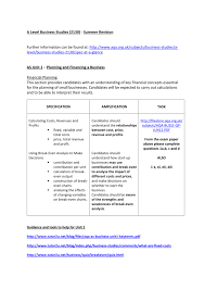 A Level Business Studies 2130