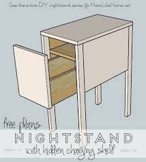 You could add a back to the open shelf if you wish. Nightstands Day 13 Deep With Hidden Charging Shelf Diy Nightstand Small Nightstand Nightstand Plans
