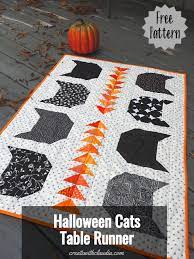 Halloween table runner quilt pattern. Halloween Cats Table Runner Pattern Create With Claudia