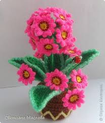что можно связать крючком в подарок на 8 марта Podelka Izdelie 8 Marta Vyazanie Kryuchkom Primula Vyazanaya Pryazha With Images
