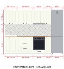 Full height kitchen cabinets are available in standard depths 12 24 36 inches 30 61 92cm and the various standard widths. Height Width Kitchen Cabinets Ergonomics Kitchen Stock Vector Royalty Free 1450231208