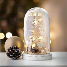 Weihnachtsdeko Glasglocke Led Batteriebetrieben