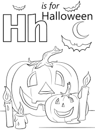 2 be hardworking by downloading letter h : Letter H Is For Halloween Coloring Page From Letter H Category Select From 30582 Printable Cra Halloween Preschool Halloween Coloring Preschool Coloring Pages
