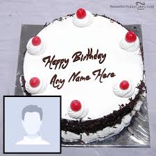 Write name on birthday greeting card online.name on birthday cakes pictures. Black Forest Birthday Cake With Name And Photo