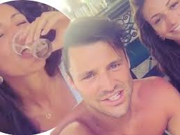 Mark Wright and Michelle Keegan celebrate their marriage by downing shots  together