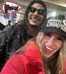 Chiefs RB Isiah Pacheco And Ava Hunt Celebrating The AFC Championship Game  In Baltimore Last Year💛♥️