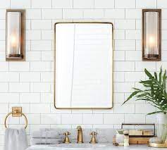 A recessed medicine cabinet comes in a variety of sizes and shapes including thin, round, tall, wide, and oval shapes. Vintage Rounded Rectangular Recessed Medicine Cabinet Pottery Barn