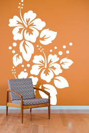 Large Hibiscus Flowers Pattern Wall Decal Custom Vinyl Art Etsy Wall Paint Designs Wall Painting Decor Metal Tree Wall Art