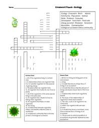 A 19 question printable ecology crossword puzzle with answer key. Ecology Crossword Worksheets Teaching Resources Tpt