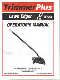 The hardened steel blade has an adjustale depth up to 2.5 and the rated 5 out of 5 by casey4s from le 720 edger attachment i have had this edger for three seasons but i had never used a power edger before so i. Owner S Manual Operating Instructions For Trimmer Plus Le720 Le720r Lawn Edger Attachment Mtd Amazon Com Books