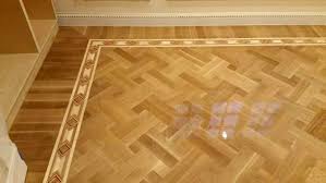 Picture Of B11 Border With Double Basket Weave Parquet In Rift White Oak Id493 Example Of Custom Floors Medallions Flooring Basket Weaving Herringbone Floor