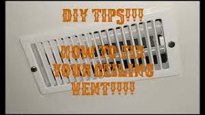 Drill a hole in either side of the register, and then. Diy Tips How To Fix Your Ceiling Vent If It Wont Stay In Place Youtube