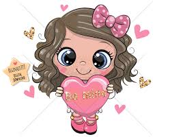 Cute Girl Png Heart Digital Download Clipart Sublimation Etsy In 2021 Cute Cartoon Girl Girl Cartoon Cute Cartoon