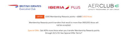 Transfer Amex Membership Rewards To Avios With A 40 Bonus
