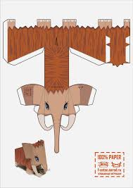 Free Printable 3d Mammoth Paper Toys Oh My Fiesta In English Paper Toys Template Paper Toy Printable Paper Animals