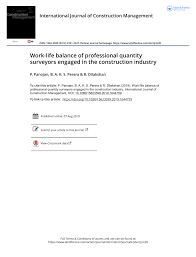 Average salary for request quantity surveyor: Pdf Work Life Balance Of Professional Quantity Surveyors Engaged In The Construction Industry