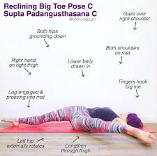 Triyogaschool August Is All About Restoring Resting Relaxing This Weeks Restorative Pose Is Reclining Big Toe Pose C Or Supta