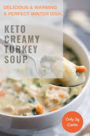 Oh Yum Festive Creamy Turkey Soup Recipe Creamy Turkey Soup Turkey Soup Turkey Soup Recipe