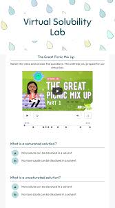 Answers to lab— presentation transcript 4 answer 9 you have a mixture of ba2+, pb2+, cu2+, na+ 30/09/99 you have a mixture of ba2+, pb2+, cu2+, na+ which can be precipitated without the others? Virtual Solubility Lab Interactive Worksheet By Karen Hemmerdinger Wizer Me