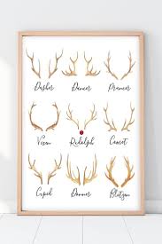 Christmas Wall Art Reindeer Names Print In 2020 Diy Christmas Wall Christmas Wall Decor Diy Christmas Wall Art