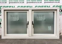 Grey Aluminium Casement window | Green doors