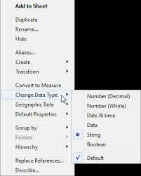 Data Types Tableau