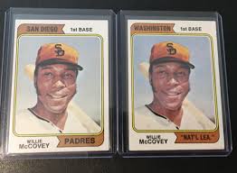 Maybe you would like to learn more about one of these? 1974 Hofer Will Mccovey Error Card Against The Correct Version The Padres Almost Moved To Dc The Deal Fell Through But Topps Had Printed Some Cards I Picked These Up In 25