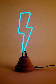 Lightning Bolt Neon Table Lamp Lamp Table Lamp Glow Lamp