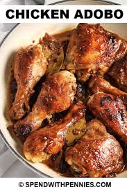 This Easy Chicken Adobo Recipe Is A Fragrant Hearty And Delicious One Pot Entree In 2020 Chicken Adobo Recipe Easy Chicken Legs Recipe Stove Top Adobo Chicken