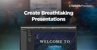 You can create playlists of media and best church presentation software. Download Faithlife Proclaim