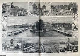 Views of Geneva, the Rhone and the Alps of Savoy. A collection of original woodcut engravings, with brief accompanying text overleaf, from the Illustrated London News, 1887. A rare, original print from