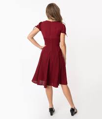 What kind of dress to wear to a black tie wedding? 1950s Black Red Rose Reema Swing Dress Unique Vintage