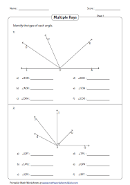 Classifying And Identifying Angles Worksheets