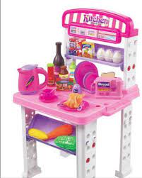 Kids will love turning and clicking the stove buttons or doodling on the chalkboard exterior of the fridge. Pink White Kitchen Toy Play Set Rs 500 Piece New Golden Furnishers Co Id 8377680448