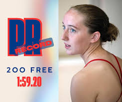 Becca sets personal record in 200 free