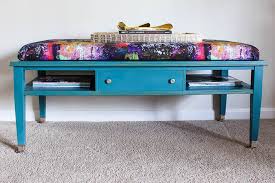 Find a hole in the bottom of your table and thread the needle through the hole to the top of the ottoman to grab a button. Diy Ottoman Coffee Table
