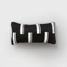 Black And White Striped Outdoor Cushions Walmart Lumbar Duo Stripe Outdoor Pillow Black White Project 62 Striped Outdoor Pillow Outdoor Pillows Outdoor Pouf