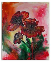 Floral In Acrylic On Canvas Hand Painted Fluid Art Liquid Painting Modern Flower Painting Modern Art Pictures Kitchen Picture Blumen Gemalde Blumenbilder Und Malerei