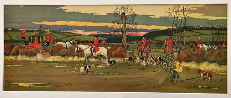 Running of the Hounds Fox Hunt | Harry Eliott Lieutard Vallet | The Vintage Poster