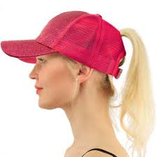 Donna Coda di Cavallo Rete Visiera Cappello Ragazze Brillantini da Baseball  Sole