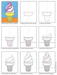 Draw An Ice Cream Cone Pdf Tutorial Available Icecream Howtodraw Art Drawings For Kids Drawing For Kids Kids Art Projects