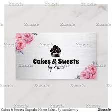 Cakes Sweets Cupcake Home Bakery Modern Floral Business Card Zazzle Com Floral Business Cards Home Bakery Modern Floral