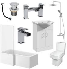 Check spelling or type a new query. Affine Complete Bathroom Suite Left Hand L Shaped Shower Bath 550mm Basin Vanity Unit 2 Door Close Coupled Toilet Shower Tap Set Buy Online In Angola At Angola Desertcart Com Productid 102315016