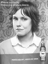 Polish advertisement of Dog in the Fog, a brand of beer.